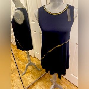 NWT Tahari Angelica Knit Navy Top Sz XS